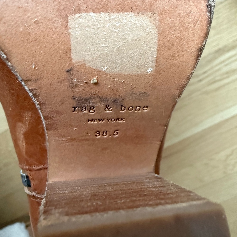 Rag & Bone Tan Leather Margot Booties, size 38.5 - Picture 5 of 7